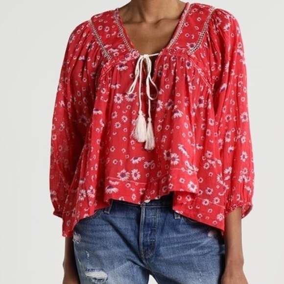 Red boho shirt Clearance